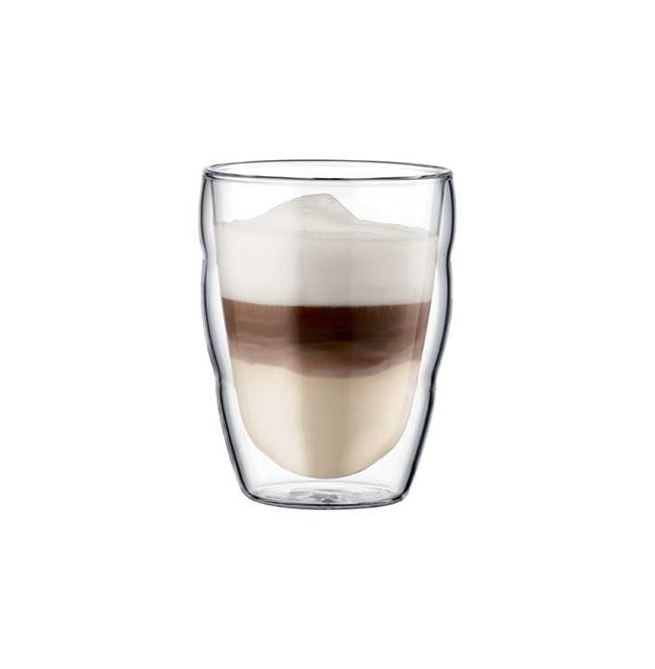 Tasses PILATUS Bodum | Set 2 verres double paroi | Mon-Cafe.com